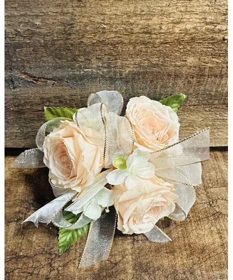 PEACH SPRAY ROSE CORSAGE (PRESERVED)