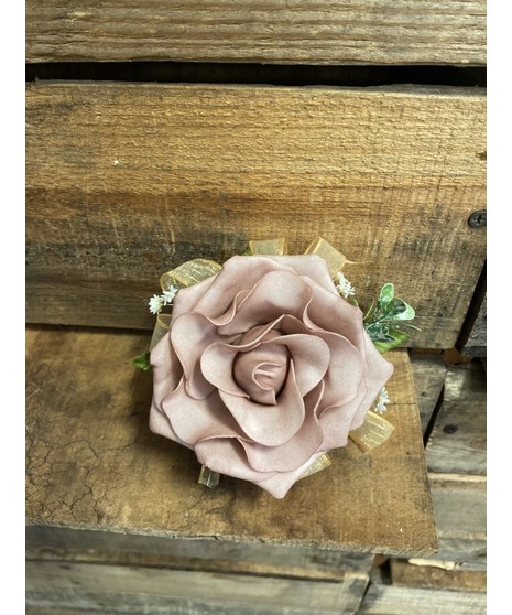 Mauve & Champagne  Wrist Corsage (Silk)